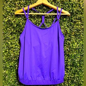 Athleta Size 36 B/C Blue Swim Tankini Top with underwire
